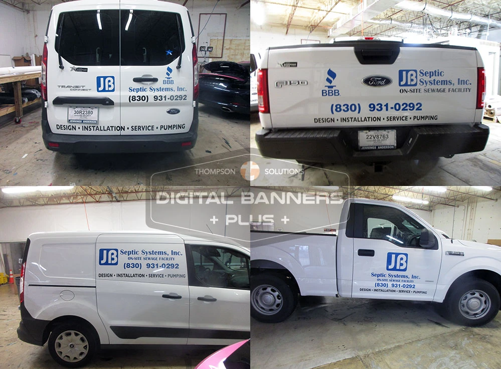 San Antonio vehicle wraps car decals by Digital Banners Plus showcasing vinyl signs, graphic design services in San Antonio and professional sign company branding solutions