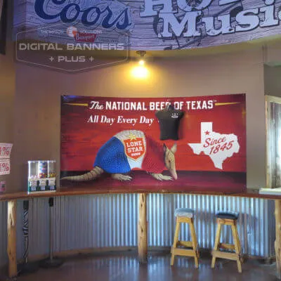 7th National beer of texas digital banners on the wall